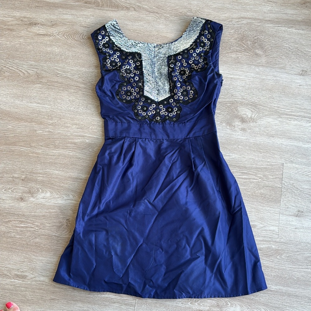 French Connection Backless size 6 Blue Purple Cocktail Dress Size 6